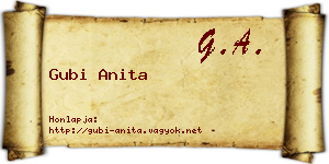 Gubi Anita névjegykártya